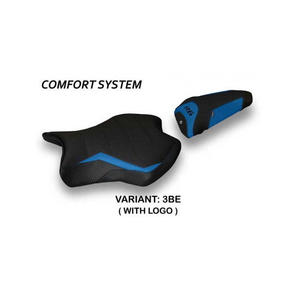 HOUSSE DE SELLE COMPATIBLE YAMAHA R6 (17-22) MODÈLE ALBA 2 - Logo : AVEC LOGO, Couleur : NOIR, Type : CONFORT