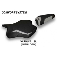 HOUSSE DE SELLE COMPATIBLE YAMAHA R6 (17-22) MODÈLE ALBA 2 - Type : CONFORT, Logo : AVEC LOGO, Couleur : ARGENT