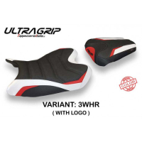 HOUSSE DE SELLE COMPATIBLE YAMAHA R6 (08-16) MODÈLE BARDI SPECIAL COLOR - Logo : AVEC LOGO, Type : ULTRAGRIP, Couleur : BLANC ROUGE