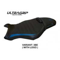 HOUSSE DE SELLE COMPATIBLE  YAMAHA MT-10 (17-22) MODÈLE LENO 1 - Logo : AVEC LOGO, Couleur : ARGENT, Type : ULTRAGRIP 