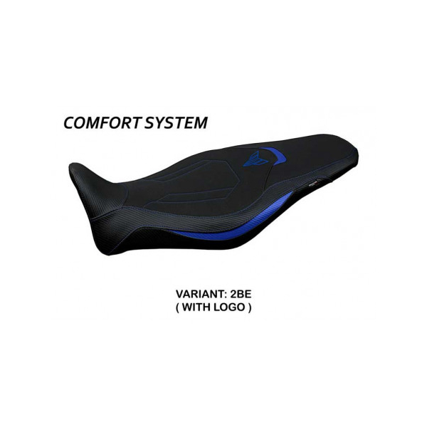 HOUSSE DE SELLE COMPATIBLE YAMAHA MT-09 (21-22) MODÈLE ATOS CONFORT, BLEU, AVEC - Logo : AVEC LOGO, Couleur : ROUGE, Type : CONFORT