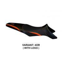HOUSSE DE SELLE COMPATIBLE YAMAHA MT-09 (13-20) MODÈLE RICCIONE - Logo : AVEC LOGO, Couleur : ORANGE, Type : STANDARD