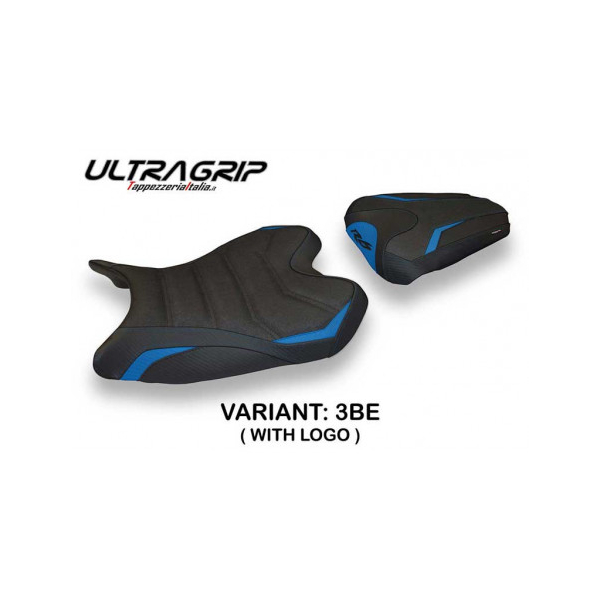 HOUSSE DE SELLE COMPATIBLE YAMAHA R6 (08-16) MODÈLE BARDI 1 - Logo : AVEC LOGO, Couleur : ARGENT, Type : ULTRAGRIP
