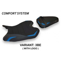 HOUSSE DE SELLE COMPATIBLE YAMAHA R6 (08-16) MODÈLE PASSAVIA 1 - Type : CONFORT, Logo : AVEC LOGO, Couleur : ARGENT