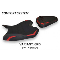 HOUSSE DE SELLE COMPATIBLE YAMAHA R6 (08-16) MODÈLE PASSAVIA 1 - Type : CONFORT, Logo : AVEC LOGO, Couleur : ARGENT