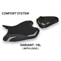 HOUSSE DE SELLE COMPATIBLE YAMAHA R6 (08-16) MODÈLE PASSAVIA 1 - Type : CONFORT, Logo : AVEC LOGO, Couleur : ARGENT