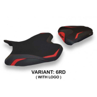 HOUSSE DE SELLE COMPATIBLE YAMAHA R6 (08-16) MODÈLE ROSSANO 1 - Logo : AVEC LOGO, Couleur : NOIR, Type : STANDARD