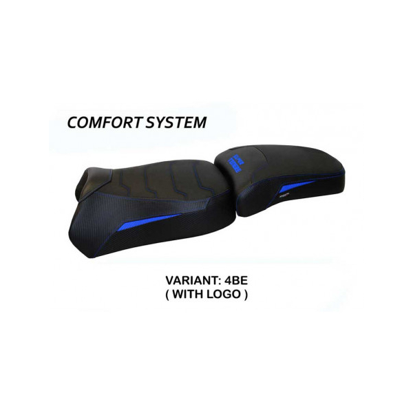 HOUSSE DE SELLE COMPATIBLE YAMAHA SUPER TENERE 1200 (10-20) MODÈLE MAUI - Logo : AVEC LOGO, Couleur : NOIR, Type : CONFORT