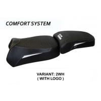 HOUSSE DE SELLE COMPATIBLE YAMAHA SUPER TENERE 1200 (10-20) MODÈLE MAUI - Logo : AVEC LOGO, Couleur : NOIR, Type : CONFORT