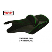 HOUSSE DE SELLE COMPATIBLE YAMAHA T-MAX (08-16) MODÈLE ALOI 1 VELVET - Logo : AVEC LOGO, Couleur : BLEU, Type : STANDARD