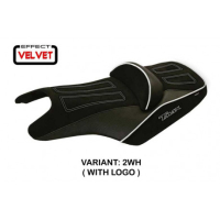 HOUSSE DE SELLE COMPATIBLE YAMAHA T-MAX (08-16) MODÈLE ALOI 1 VELVET - Logo : AVEC LOGO, Couleur : VERT, Type : STANDARD