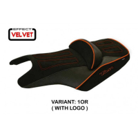 HOUSSE DE SELLE COMPATIBLE YAMAHA T-MAX (08-16) MODÈLE ALOI 1 VELVET - Couleur : ORANGE, Type : STANDARD, Logo : AVEC LOGO