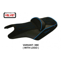 HOUSSE DE SELLE COMPATIBLE YAMAHA T-MAX (08-16) MODÈLE ALOI 1 VELVET - Logo : AVEC LOGO, Couleur : BLANC, Type : STANDARD 