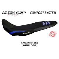HOUSSE DE SELLE COMPATIBLE  YAMAHA TENERE 700 (19-22) MODÈLE GULFI - Type : CONFORT, Logo : AVEC LOGO, Couleur : ROUGE BLANC 