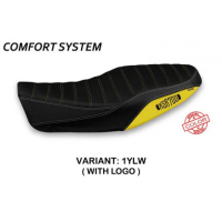 HOUSSE DE SELLE COMPATIBLE YAMAHA XSR 700 (16-20) MODÈLE DAGDA SPECIAL COLOR - Type : CONFORT, Logo : AVEC LOGO, Couleur : ROUGE BLANC