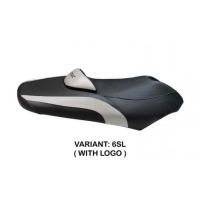 HOUSSE DE SELLE COMPATIBLE YAMAHA T-MAX (01-07) MODÈLE ANTONIO - Logo : AVEC LOGO, Couleur : ARGENT, Type : STANDARD