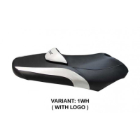 HOUSSE DE SELLE COMPATIBLE YAMAHA T-MAX (01-07) MODÈLE ANTONIO - Logo : AVEC LOGO, Couleur : BLANC, Type : STANDARD