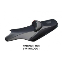 HOUSSE DE SELLE COMPATIBLE YAMAHA T-MAX (08-16) MODÈLE ROSARIO - Logo : AVEC LOGO, Couleur : GRIS GRIS, Type : STANDARD