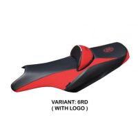 HOUSSE DE SELLE COMPATIBLE YAMAHA T-MAX (08-16) MODÈLE ROSARIO - Logo : AVEC LOGO, Couleur : BLANC, Type : STANDARD