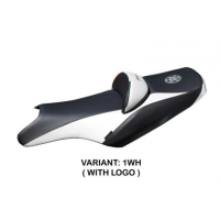 HOUSSE DE SELLE COMPATIBLE YAMAHA T-MAX (08-16) MODÈLE ROSARIO - Logo : AVEC LOGO, Couleur : BLANC, Type : STANDARD