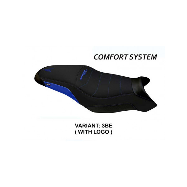 HOUSSE DE SELLE COMPATIBLE YAMAHA TRACER 700 (20-22) MODÈLE KINDIA - Couleur : NOIR, Type : CONFORT, Logo : AVEC LOGO