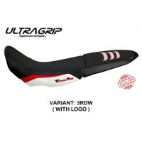 HOUSSE DE SELLE COMPATIBLE  YAMAHA TENERE 700 (19-22) MODÈLE LICATA ULTRAGRIP, B - Logo : AVEC LOGO, Couleur : ROUGE BLANC, Type : ULTRAGRIP