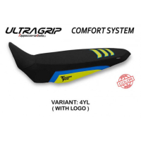 HOUSSE DE SELLE COMPATIBLE YAMAHA TENERE 700 (19-22) MODÈLE LIDDEL - Logo : AVEC LOGO, Couleur : GRIS JAUNE, Type : CONFORT