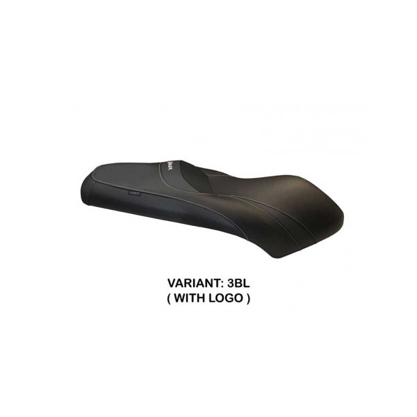 HOUSSE DE SELLE COMPATIBLE YAMAHA X-MAX 250 (05-09) MODÈLE SERGIO - Logo : AVEC LOGO, Couleur : BLANC, Type : STANDARD