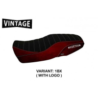 HOUSSE DE SELLE COMPATIBLE  YAMAHA XSR 900 (16-20) MODÈLE PUERTO RICO 1 VINTAGE - Logo : AVEC LOGO, Couleur : MARRON FONCE, Type : CONFORT