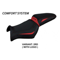 HOUSSE DE SELLE COMPATIBLE YAMAHA MT-03 (06-14) MODÈLE ALGAR - Couleur : BLANC, Type : CONFORT, Logo : AVEC LOGO