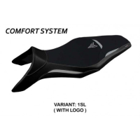 HOUSSE DE SELLE COMPATIBLE YAMAHA MT-09 (13-20) MODÈLE ASHA - Type : CONFORT, Logo : AVEC LOGO, Couleur : ARGENT