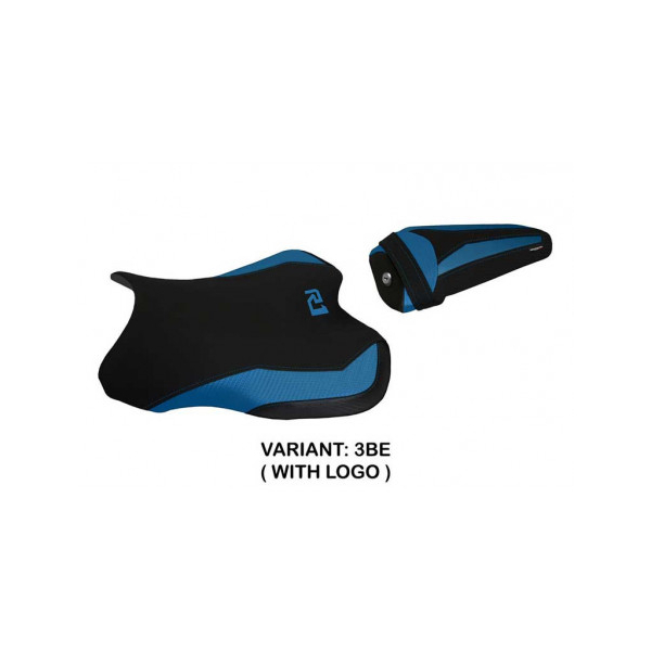 HOUSSE DE SELLE COMPATIBLE YAMAHA R1 (15-22) MODÈLE BILBAO 2 - Logo : AVEC LOGO, Couleur : NOIR, Type : STANDARD