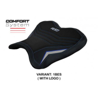 HOUSSE DE SELLE PILOTE COMPATIBLE YAMAHA R1M (15-22) MODÈLE HERNALS - Type : CONFORT, Logo : AVEC LOGO, Couleur : BLEU ARGENT 