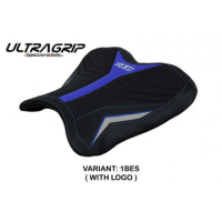 HOUSSE DE SELLE PILOTE COMPATIBLE YAMAHA R1M (15-22) MODÈLE HERNALS - Logo : AVEC LOGO, Couleur : BLEU ARGENT, Type : ULTRAGRIP 