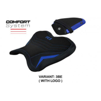 HOUSSE DE SELLE COMPATIBLE YAMAHA R1 (15-22) MODÈLE KAGRAN ULTRAGRIP, NOIR, AVEC - Logo : AVEC LOGO, Couleur : BLEU, Type : CONFORT 