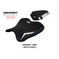 HOUSSE DE SELLE COMPATIBLE YAMAHA R1 (15-22) MODÈLE KAGRAN ULTRAGRIP, NOIR, AVEC - Logo : AVEC LOGO, Couleur : BLANC, Type : CONFORT