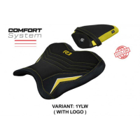 HOUSSE DE SELLE COMPATIBLE YAMAHA R1 (15-22) MODÈLE KAGRAN SPECIAL COLOR - Logo : AVEC LOGO, Couleur : ROUGE BLANC, Type : CONFORT