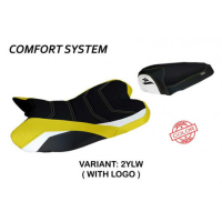 HOUSSE DE SELLE COMPATIBLE YAMAHA R1 (09-14) MODÈLE ARAXA SPECIAL COLOR - Logo : AVEC LOGO, Couleur : JAUNE BLANC, Type : CONFORT