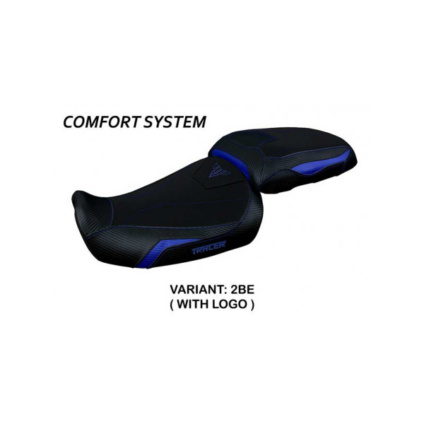 HOUSSE DE SELLE COMPATIBLE YAMAHA TRACER 9/9 GT (21-22) MODÈLE GADIR - Logo : AVEC LOGO, Couleur : NOIR, Type : CONFORT