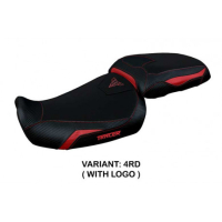 HOUSSE DE SELLE COMPATIBLE YAMAHA TRACER 9/9 GT (21-22) MODÈLE GADIR - Logo : AVEC LOGO, Couleur : NOIR, Type : CONFORT