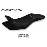 HOUSSE DE SELLE COMPATIBLE TRIUMPH SPEED TRIPLE (11-15) MODÈLE GHIBELLINA 1 - Type : CONFORT, Logo : AVEC LOGO, Couleur : ARGENT