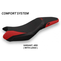 HOUSSE DE SELLE COMPATIBLE TRIUMPH STREET TRIPLE (13-16) MODÈLE MARIPOSA 1 - Logo : AVEC LOGO, Couleur : BLANC, Type : CONFORT
