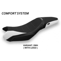 HOUSSE DE SELLE COMPATIBLE TRIUMPH STREET TRIPLE (13-16) MODÈLE MARIPOSA 1 - Couleur : BLANC, Type : CONFORT, Logo : AVEC LOGO
