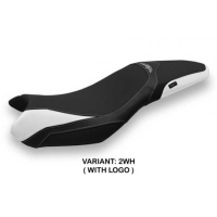 HOUSSE DE SELLE COMPATIBLE TRIUMPH STREET TRIPLE (13-16) MODÈLE VENTURA 1 - Couleur : BLANC, Type : STANDARD, Logo : AVEC LOGO