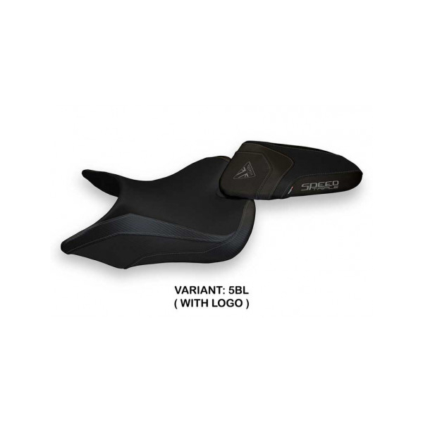 HOUSSE DE SELLE COMPATIBLE TRIUMPH SPEED TRIPLE (16-21) MODÈLE LAZISE 1 - Couleur : BLANC, Type : STANDARD, Logo : AVEC LOGO