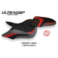 HOUSSE DE SELLE COMPATIBLE TRIUMPH SPEED TRIPLE (16-21) MODÈLE SPECIAL COLOR RES - Logo : AVEC LOGO, Type : ULTRAGRIP, Couleur : ROUGE BLANC 
