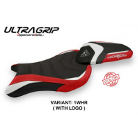 HOUSSE DE SELLE COMPATIBLE TRIUMPH STREET TRIPLE (17-22) AVANE SPECIAL COLOR MOD - Logo : AVEC LOGO, Couleur : GRIS ROUGE, Type : ULTRAGRIP
