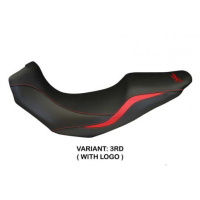 HOUSSE DE SELLE COMPATIBLE TRIUMPH TIGER 1050 (07-13) MODÈLE SALERNO - Logo : AVEC LOGO, Couleur : NOIR, Type : STANDARD