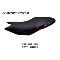 HOUSSE DE SELLE COMPATIBLE TRIUMPH TRIDENT 660 (21-22) MODÈLE ESPERA CONFORT, NO - Logo : AVEC LOGO, Couleur : ORANGE, Type : CONFORT