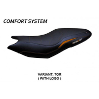 HOUSSE DE SELLE COMPATIBLE TRIUMPH TRIDENT 660 (21-22) MODÈLE ESPERA CONFORT, NO - Type : CONFORT, Logo : AVEC LOGO, Couleur : BLANC ROUGE